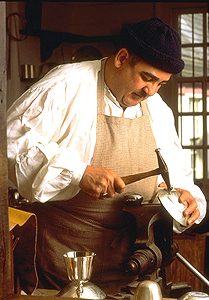 James Curtis when he was the Master Silversmith at Colonial Williamsburg